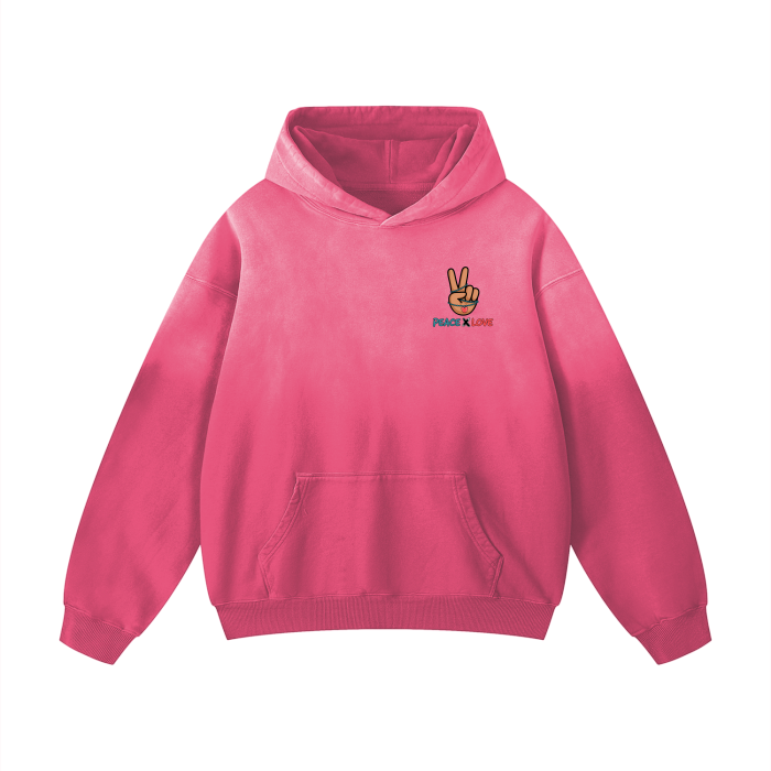 PeaceXlove Monkey Wash Drop Shoulder Oversized Hoodie