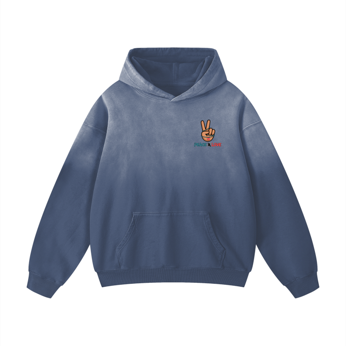PeaceXlove Monkey Wash Drop Shoulder Oversized Hoodie