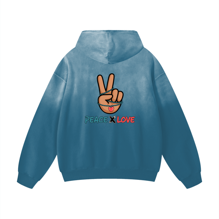 PeaceXlove Monkey Wash Drop Shoulder Oversized Hoodie
