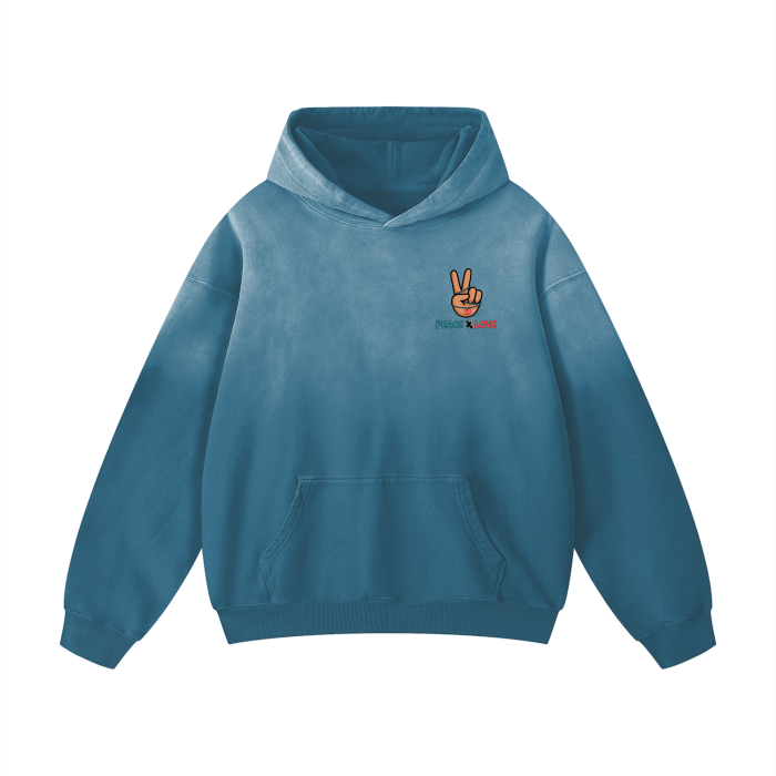PeaceXlove Monkey Wash Drop Shoulder Oversized Hoodie