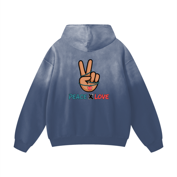PeaceXlove Monkey Wash Drop Shoulder Oversized Hoodie