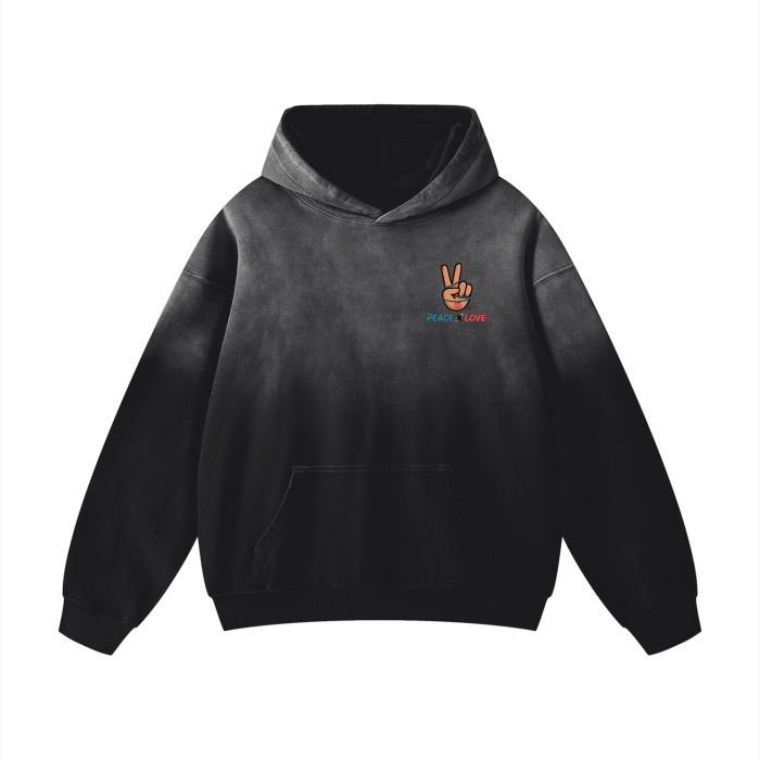 PeaceXlove Monkey Wash Drop Shoulder Oversized Hoodie