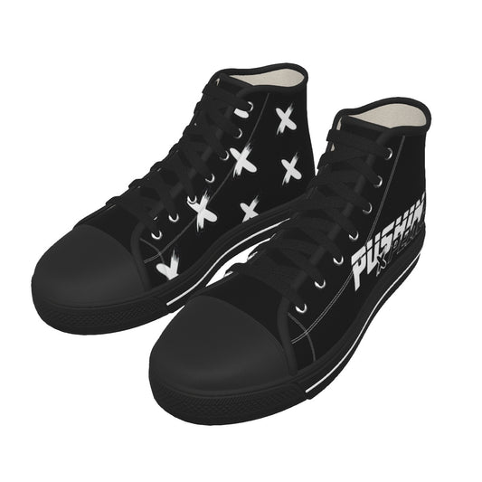 "Pushin' X Peace" Men's Black Sole Canvas Shoes