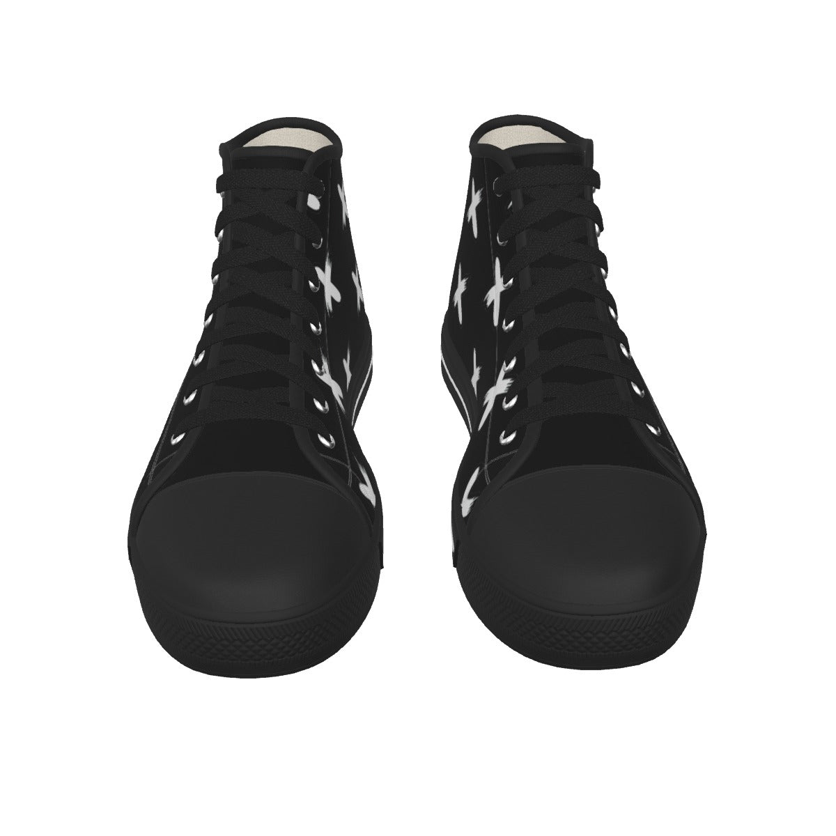 "Pushin' X Peace" Men's Black Sole Canvas Shoes