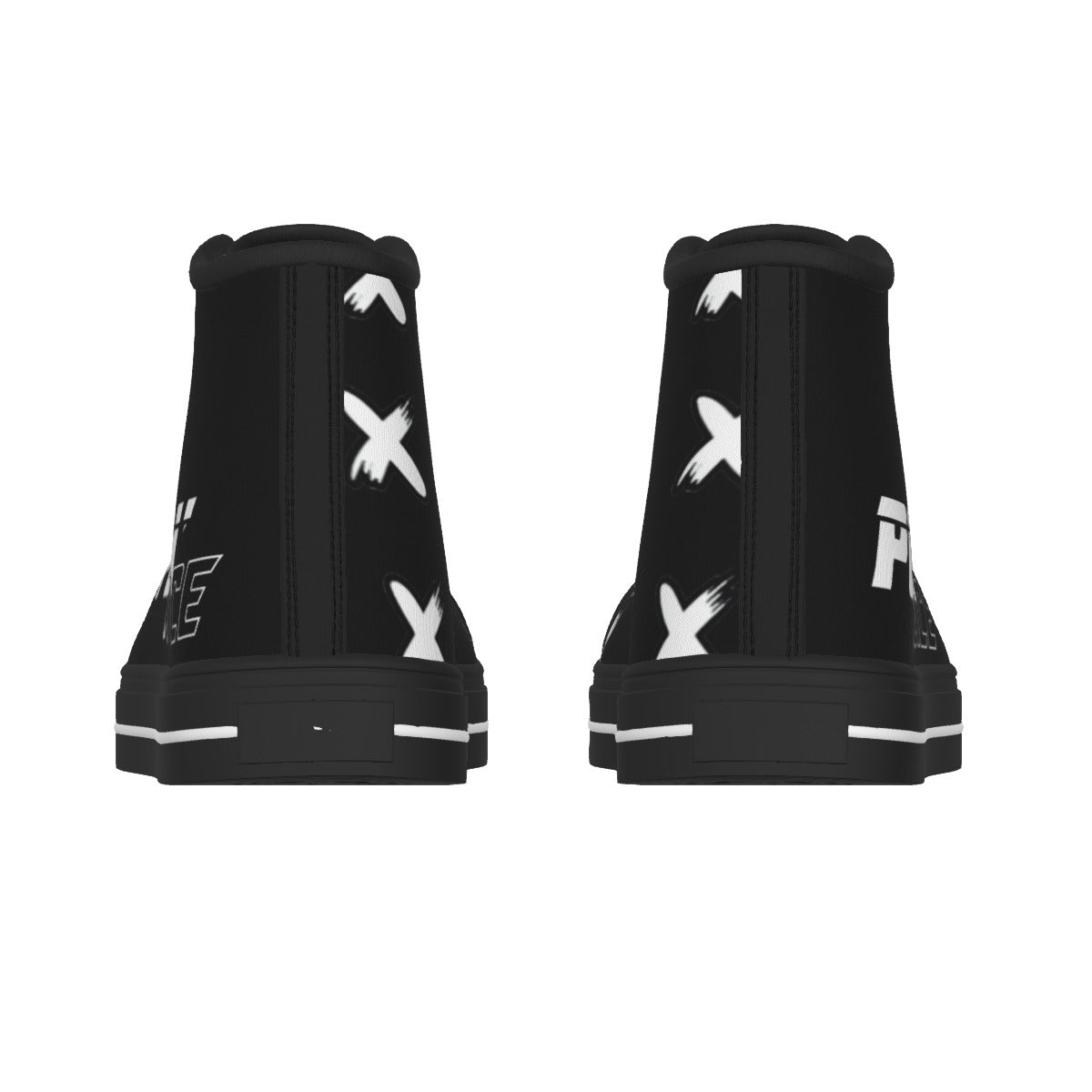 "Pushin' X Peace" Men's Black Sole Canvas Shoes